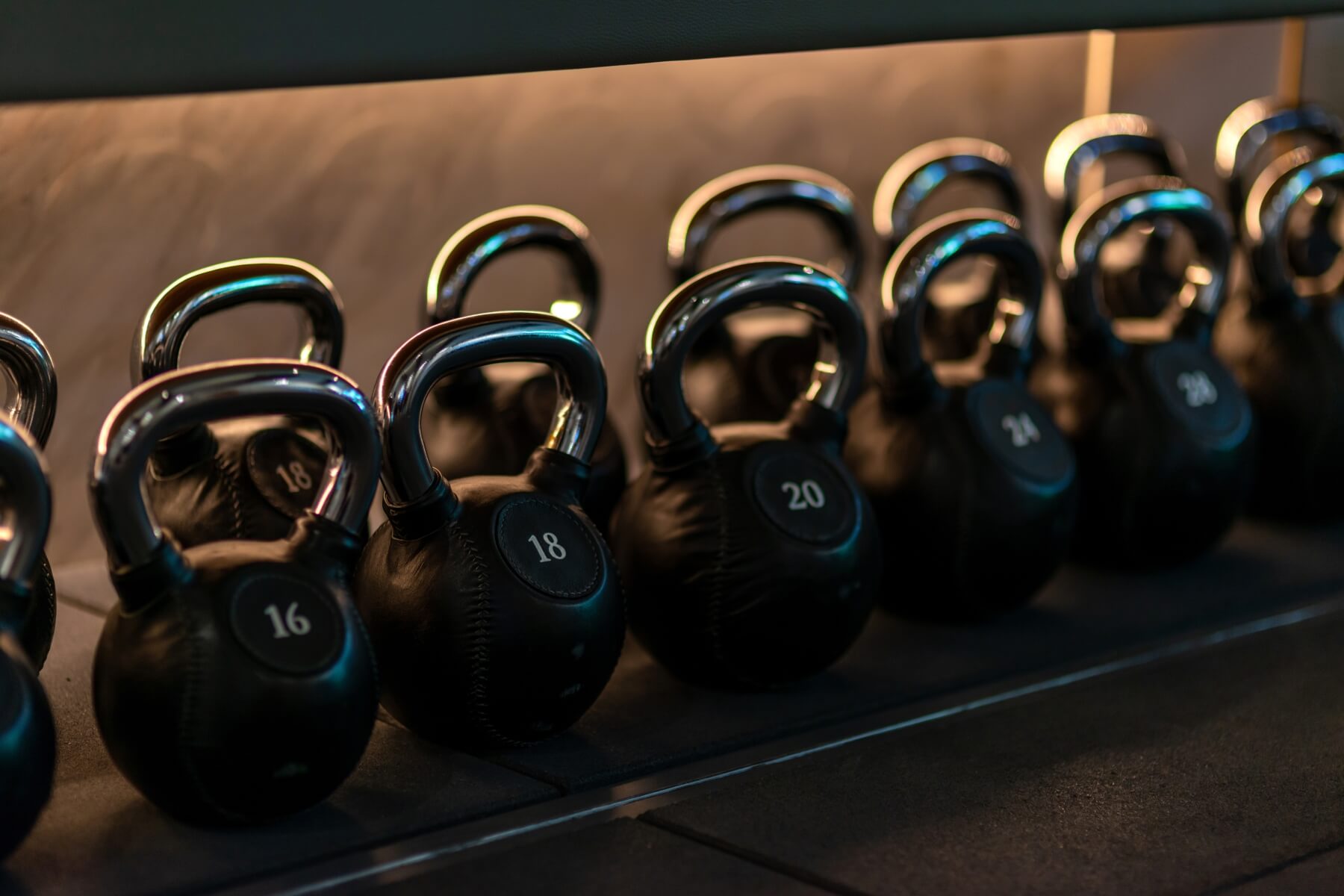 Black kettlebells for strength training and functional fitness workouts